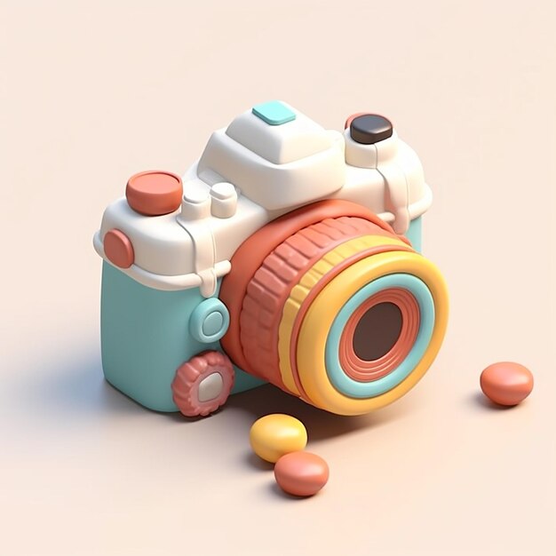 3D kleurrijke camera mockup collectie