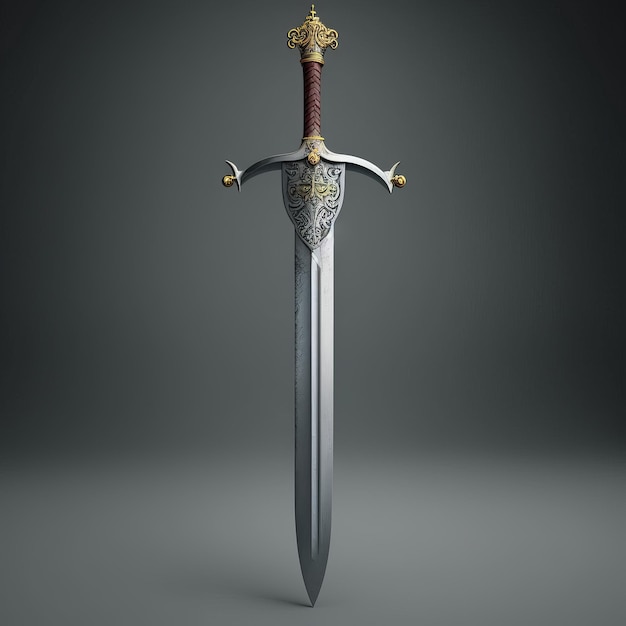 Photo 3d knight sword generative ai