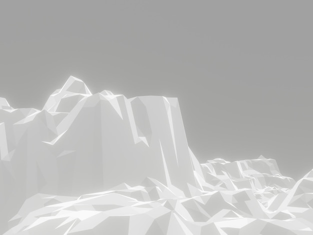 3D lage polygoon ijsberg IJsterrein Koude omgeving