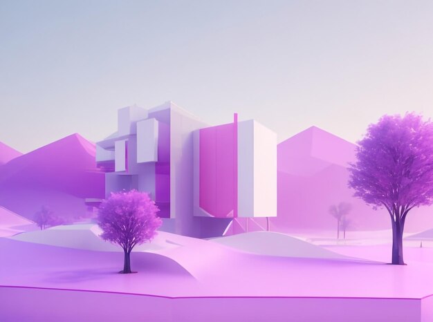 3d landscape abstract concept data visualization minimal design flat line data technological