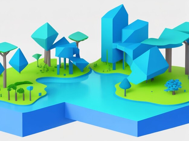 3D landscape Abstract concept Data visualization Minimal design Flat line data Technological