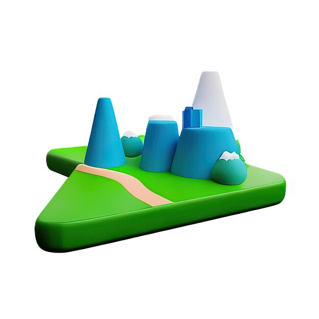 Photo 3d landscape icon illustration