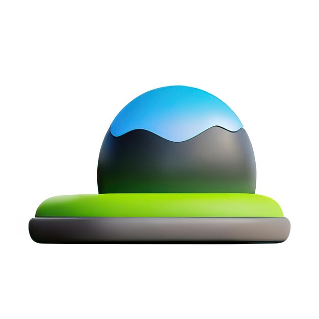 3D landscape icon illustration