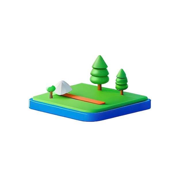 Photo 3d landscape icon illustration