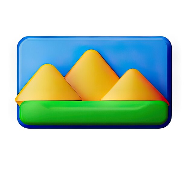 Photo 3d landscape icon illustration