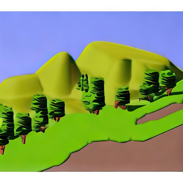 Foto 3d landschap icoon illustratie