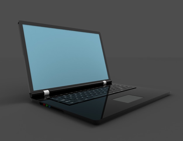 3D Laptop Background. Isolated Computer Render.