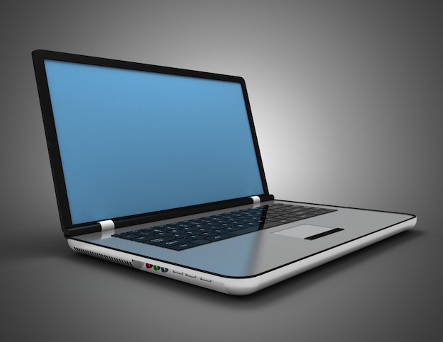 3D laptop concept. 3D-afbeelding