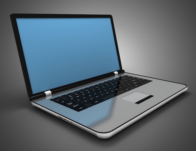 3D laptop concept. 3d illustration