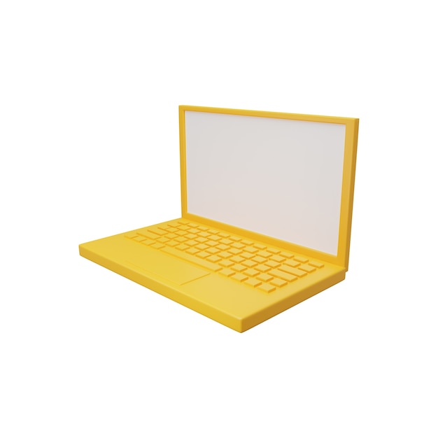 Photo 3d laptop illustration isolated on white. isolated 3d notebook computer illustration