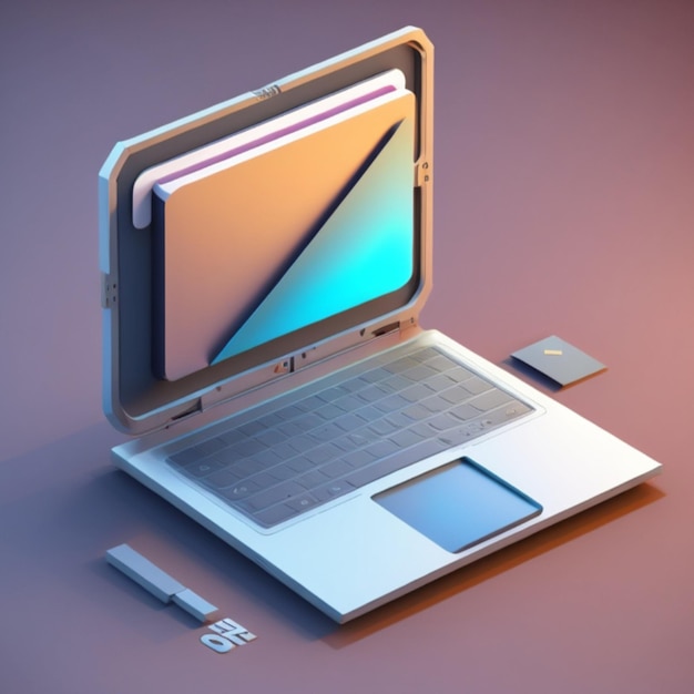 3D-laptop pictogram 3D-rendering