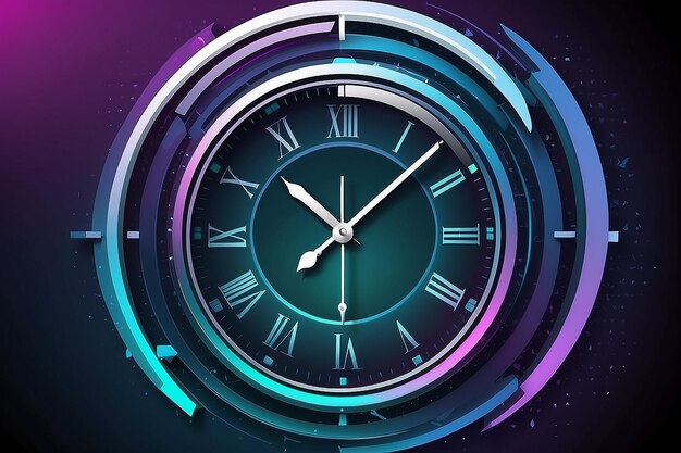 3d layered vector background with clock icon template abstract transparent background with perspective for poster banner web