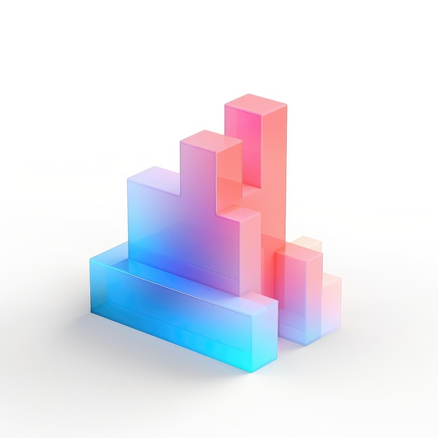 성공적인 새로운 아이디어를 위한 3d 리더십 배경 AI Generative에 대한 우수한 투자 비즈니스 그래프