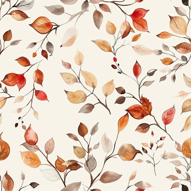 Photo 3d leaves watercolor seamless textile pattern