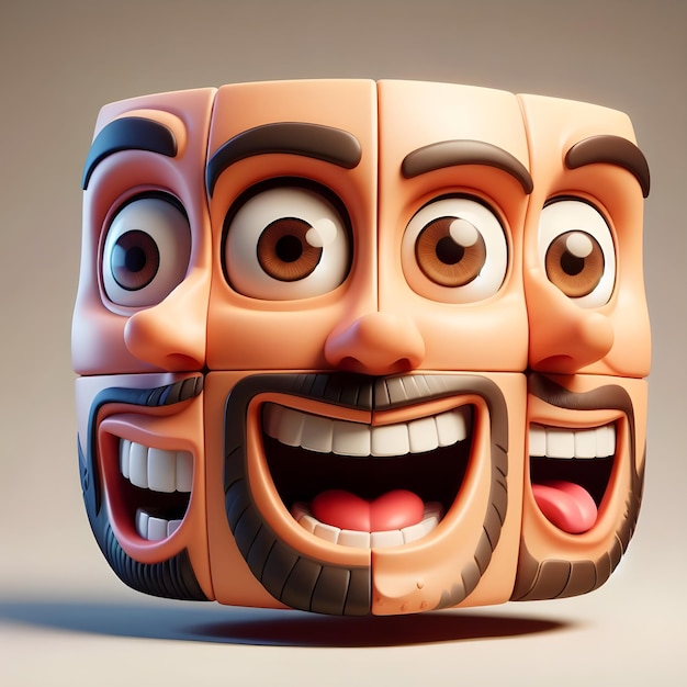 Photo 3d lego with a mans face and two faces ai generator