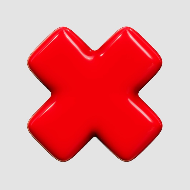 3d Буква X Неправильная икона