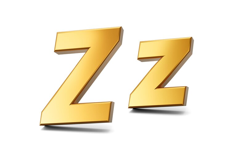 Photo 孤立した白地に金の金属の 3 d 文字 z 大文字と小文字の 3 d イラスト