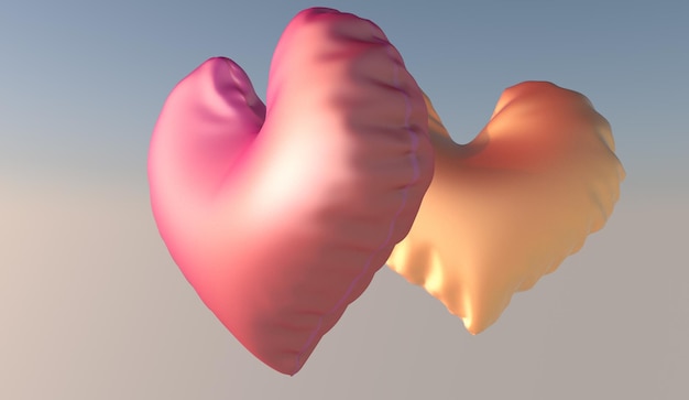 3D Liefde Hart Ballon Valentine Renderen