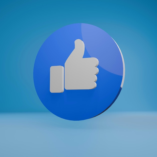 3d like icon on blue background