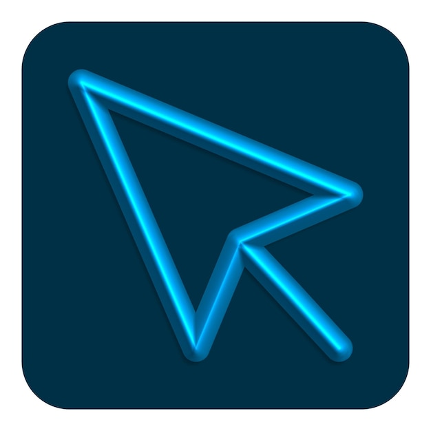 3d Line Neon Web Icon Blue Color