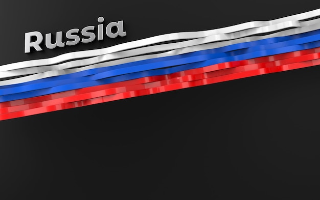 Фото 3d линия российский флаг ленты на черном фоне