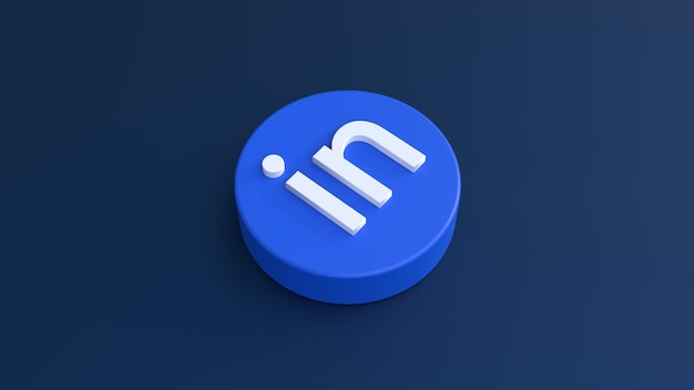 3d LinkedIn application logo presentation