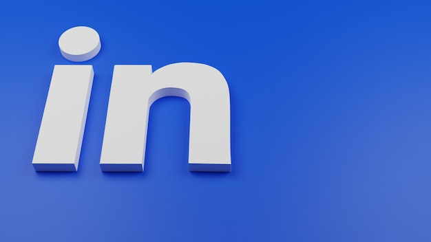 3d linkedin логотип значок фон копией пространства