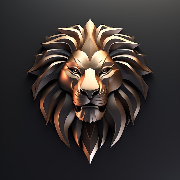 3D ライオンのロゴ