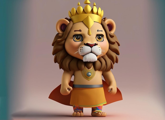 3d lion wearing indian dress