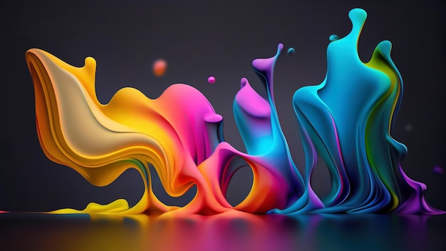 3D Liquid Colorful Paint Background