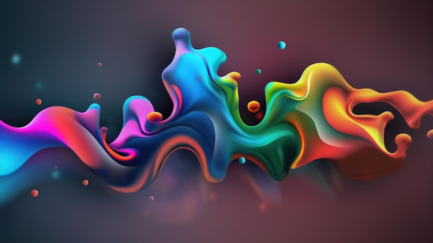 3D Liquid Colorful Paint Background