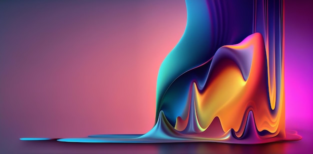 3D Liquid Colorful Paint Background