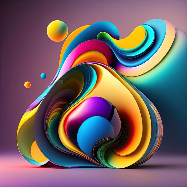 3D Liquid Colorful Paint Background