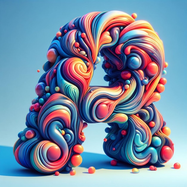 3D liquid font illustration