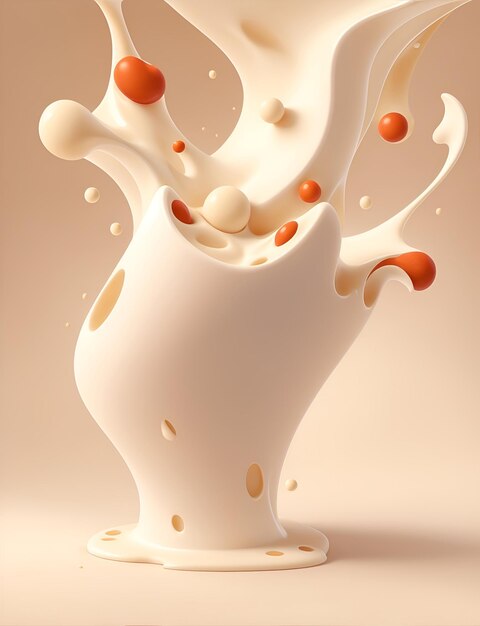 3d liquid posters with abstract shapes splash