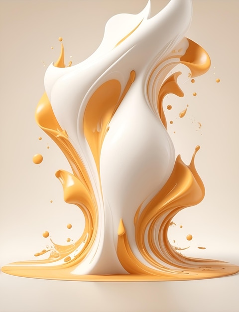 3d liquid posters with abstract shapes splash
