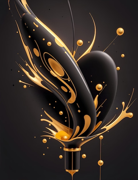 3d liquid posters with abstract shapes splash