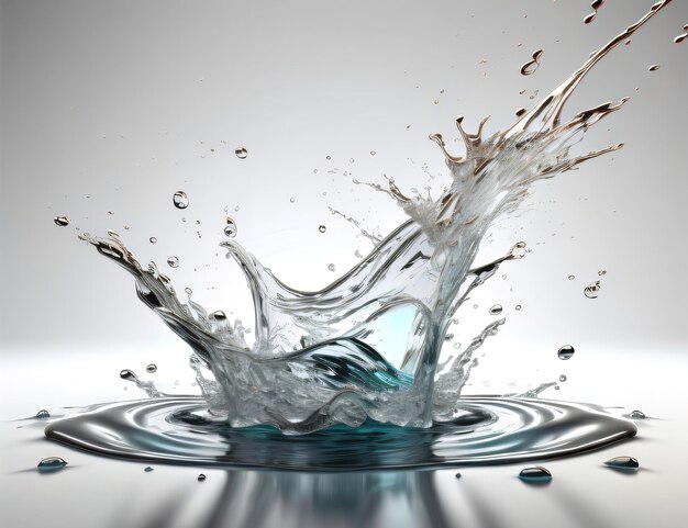 3d liquid water splash