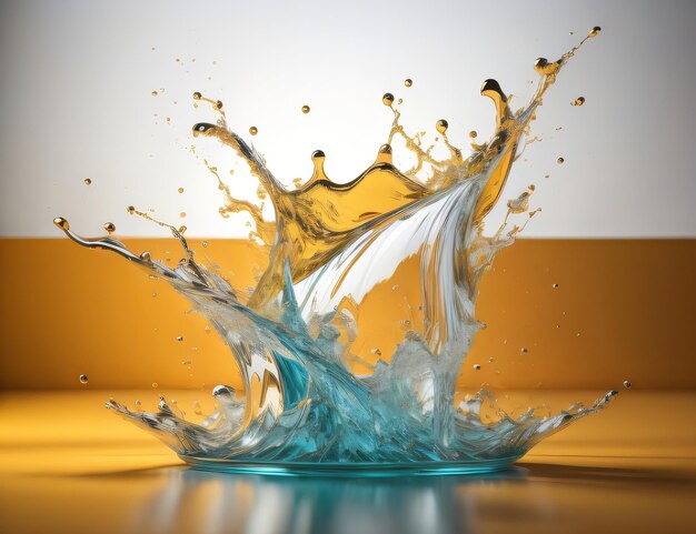 3d liquid water splash