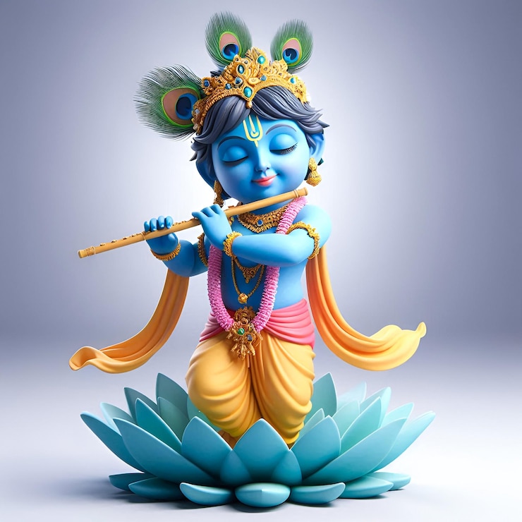 Photo 3d little lord krishna