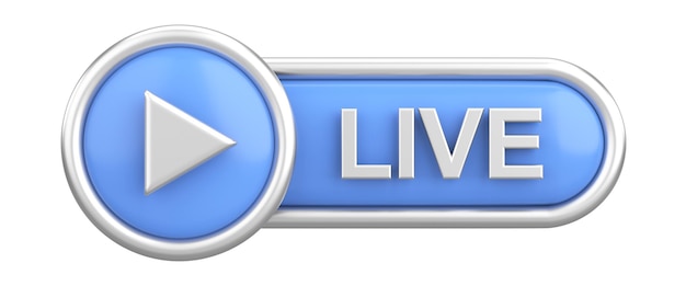 3D live button 3D illustration