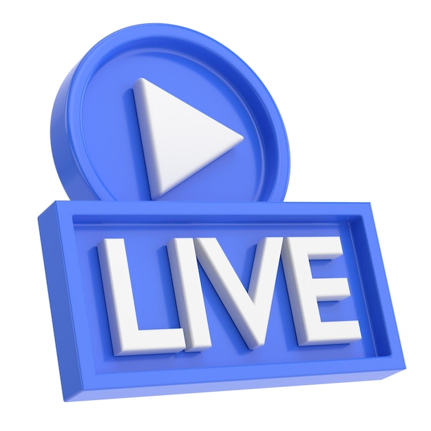 3D live icon Live streaming