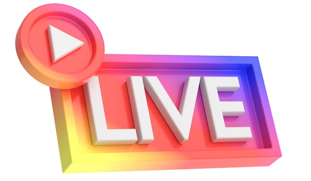 3D live icon Live streaming