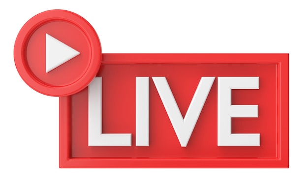 3D live icon Livestreaming 3D illustration