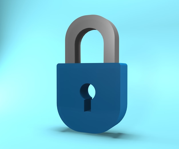 Photo 3d lock icon. 3d rendering lock illustration. isolated lock illustration