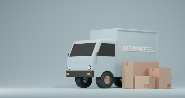 3d logistic application service concept global logistics network smartphone and packaging on pink background 3d render