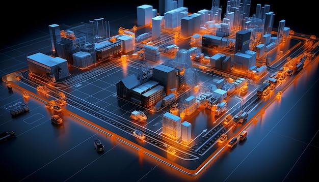 3D logistics network Global transportation connection illustration