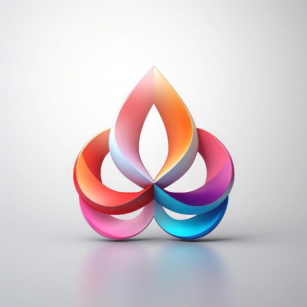 3d logo illustration in modern gradient style geometric 3d gradient shiny abstract logotype element