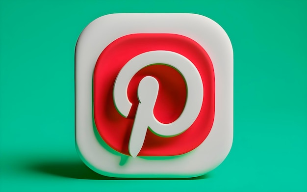 Foto 3d-logo van pinterest