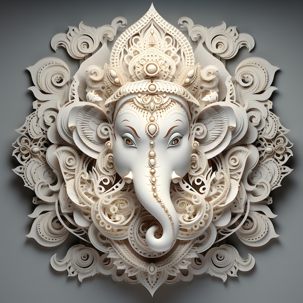 사진 3d lord ganesha와 만다라 힌두교 신의 벽지 인도 축하를 위한 ganesha 사진